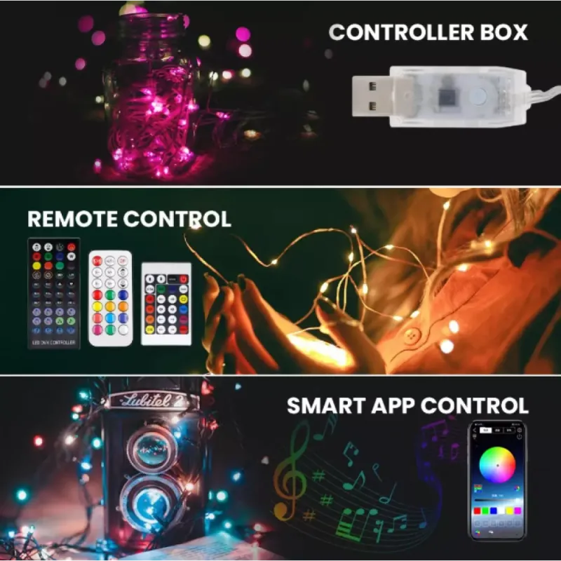 Многоцветна RGB смарт LED лента – Коледна украса | TopZone.bg