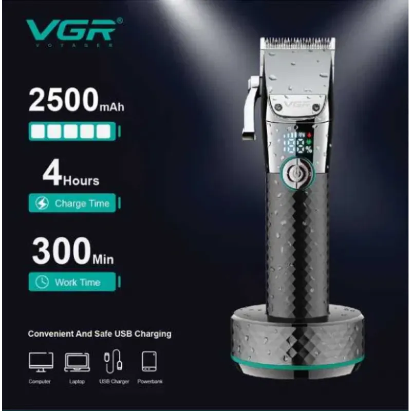 Професионален акумулаторен тример VGR V-682 – Машинки за подстригване | TopZone.bg