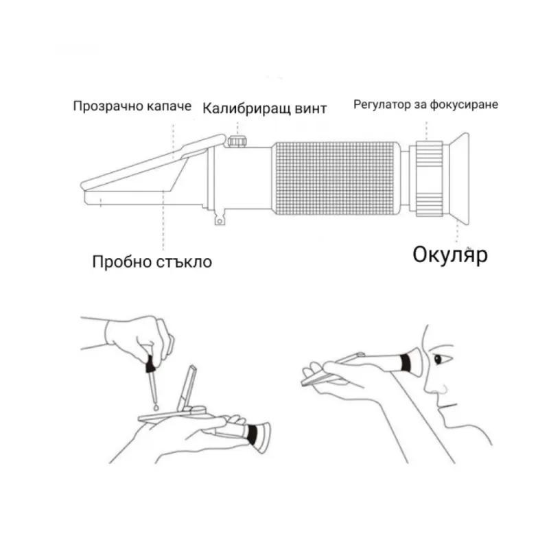 Професионален рефрактометър за захарност 0-32% – Производство на вино и ракия | TopZone.bg