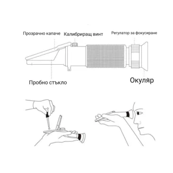 Професионален рефрактометър за солна концентрация, 0-100 ‰ (промила) и 1.000 до 1.070 специфично тегло (плътност)