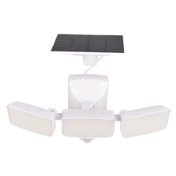 ТРОЕН СОЛАРЕН ПРОЖЕКТОР 15W IP54 СЪС СЕНЗОР, БЯЛ